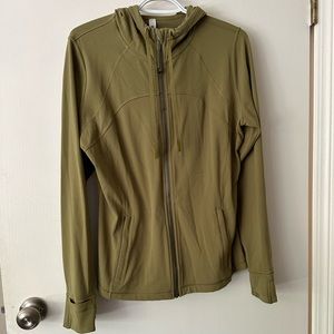 Olive green Lululemon hooded define jacket, size 14